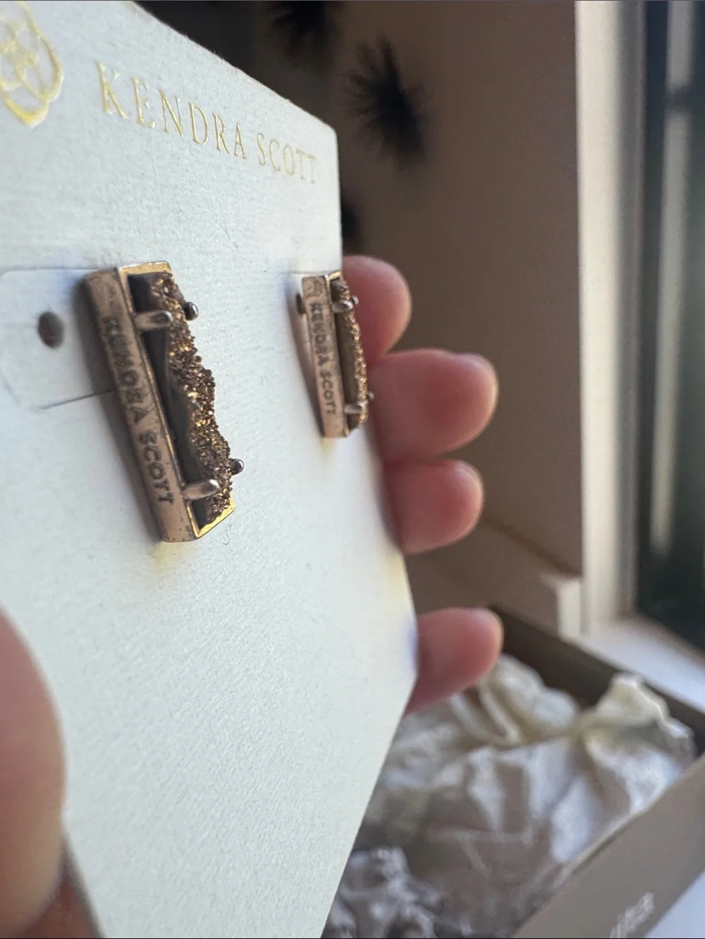 Kendra Scott Rose Gold Glitter Bar Earrings and Bracelet Set - Picture 2 of 7